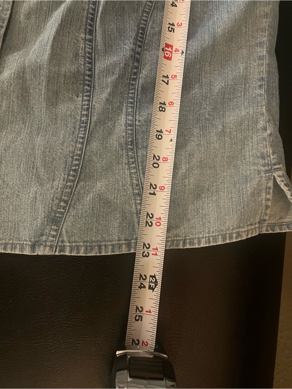 J. Jill Blue Square-Neck Button-Front Denim Top - Picture 4 of 6